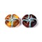 *4* 20mm Turquoise Washed Amber Hawaiian Flower Acrylic Beads